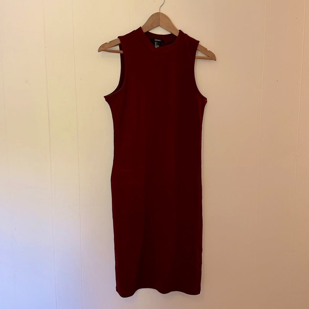 Form Fitting Dress in Oxblood - L